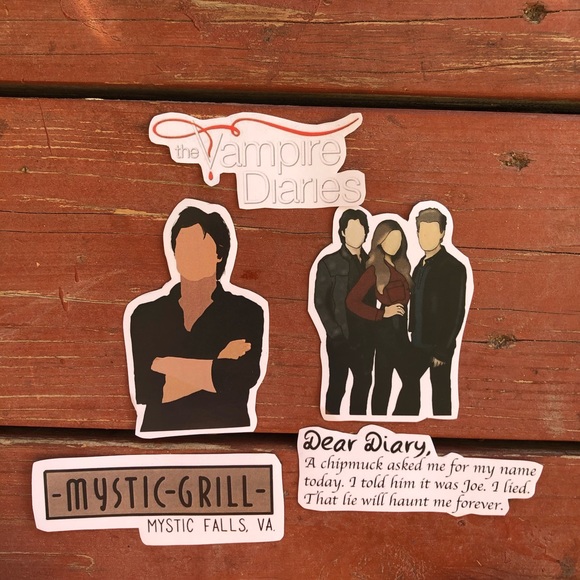 Vampire Diaries bracelet scrunchie & sticker set - Picture 2 of 4